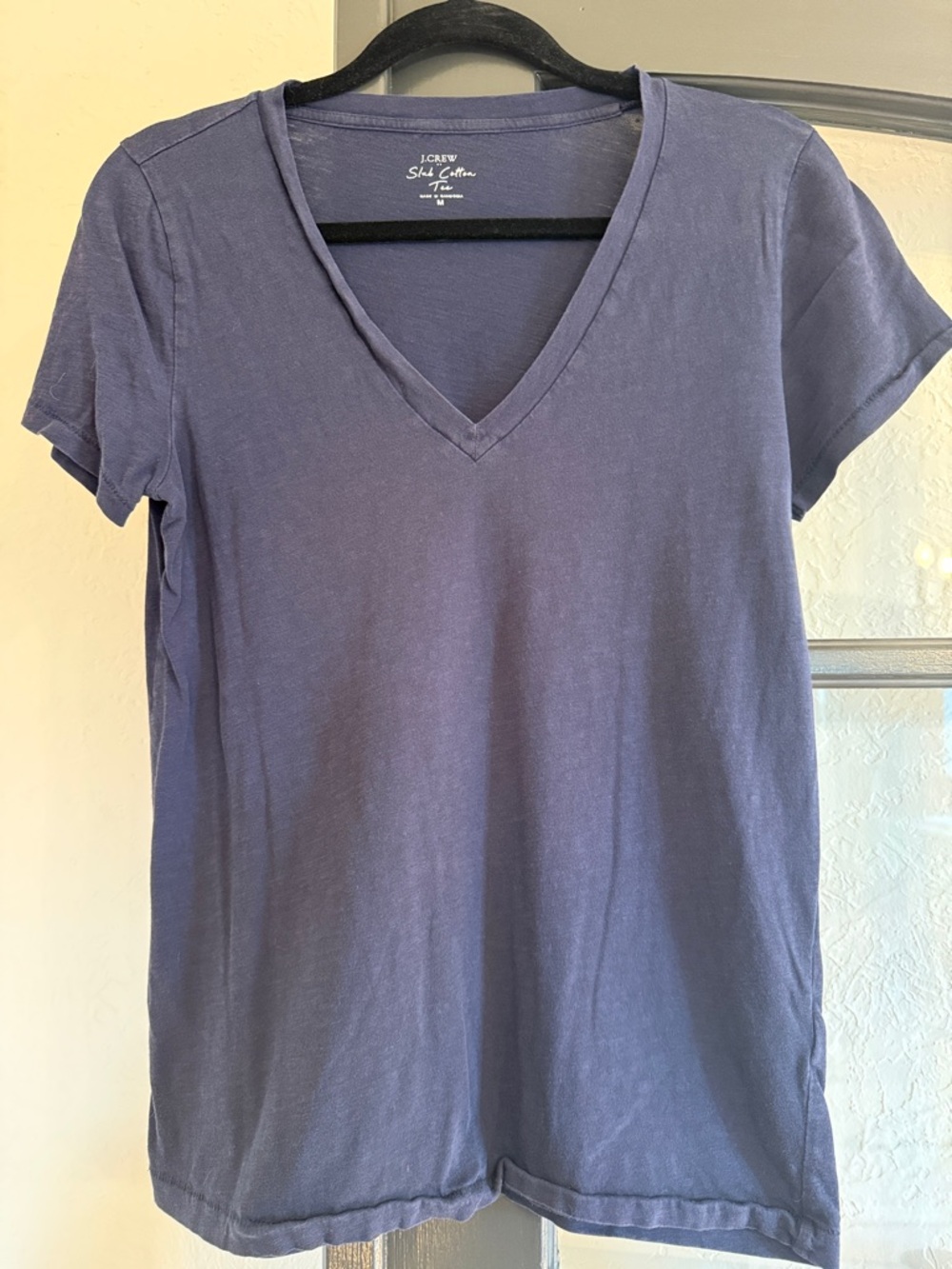 J. Crew Short-Sleeve V-Neck Tee in Blue-Grey